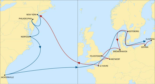 MSC美線航線 MSC美線航線